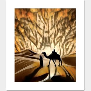 Saharan desert camel (silhouette) Posters and Art